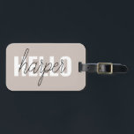 モダンシンプルBrown HelloとYouの名前 ラゲッジタグ<br><div class="desc">モダンシンプルBrown HelloとYouの名前</div>
