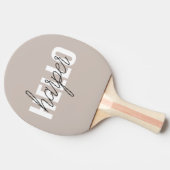 モダンシンプルBrown HelloとYouの名前 卓球ラケット (横)
