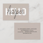 モダンシンプルBrown HelloとYouの名前 名刺 (正面/裏面)