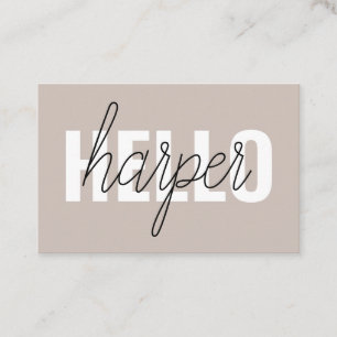 モダンシンプルBrown HelloとYouの名前 名刺