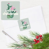モダンシンプルCacti Christmasクラシック Stickers スクエアシール