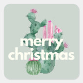 モダンシンプルCacti Christmasクラシック Stickers スクエアシール (正面)