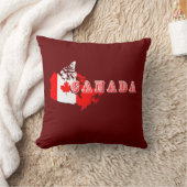 モダンシンプルCanadian Script map Flag クッション (ブランケット)