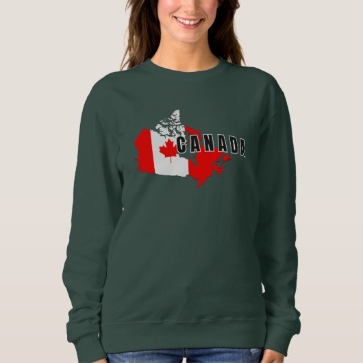 モダンシンプルCanadian Script map Flag スウェットシャツ (正面)