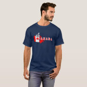 モダンシンプルCanadian Script map Flag Tシャツ (正面フル)