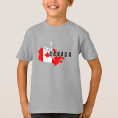 モダンシンプルCanadian Script map Flag Tシャツ (正面)