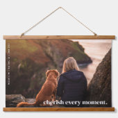 モダンシンプルCherish Memoryカスタム One Photo 吊り下げ型タペストリー (正面)