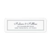 モダンシンプルChic Cursiveスクリプト差出人住所 ラベル (正面)