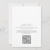 モダンシンプルChic Dusty Blueフローラ写真QRコード セーブザデート (裏面)