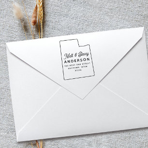 モダンシンプルCHIC UTAH州差出人住所 ラバースタンプ