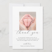 モダンシンプルChic Welcome Baby Girl Boy Photo 案内状 (裏面)