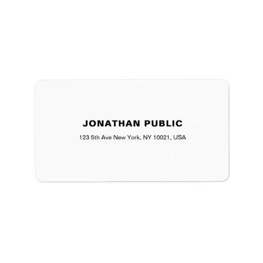 モダンシンプルChic White Plainクリエイティブ ラベル (正面)