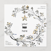 モダンシンプルChristmasオーガニック Business写真なし シーズンカード (正面)