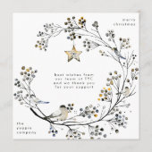 モダンシンプルChristmasオーガニック Business写真なし シーズンカード (裏面)