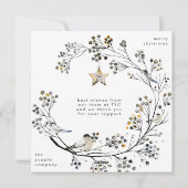 モダンシンプルChristmasオーガニック Business写真なし シーズンカード (裏面)