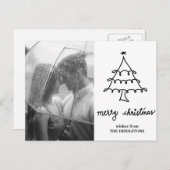 モダンシンプルChristmas Treeタイポグラフィ シーズンポストカード (正面/裏面)