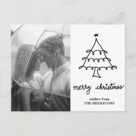 モダンシンプルChristmas Treeタイポグラフィ シーズンポストカード