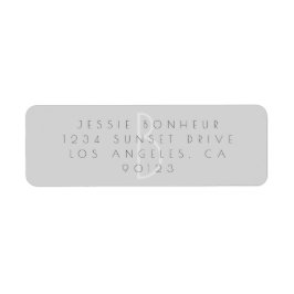 モダンシンプルClassyライトグレー差出人住所 ラベル