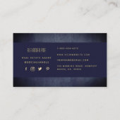 モダンシンプルClassy Navy金ゴールドプロフェッショナル写真 名刺 (裏面)