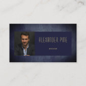 モダンシンプルClassy Navy金ゴールドプロフェッショナル写真 名刺 (正面)