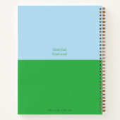 モダンシンプルColorblock BlueおよびGreenレシピ ノートブック (裏面)