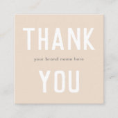モダンシンプルCream Thank You Small Business 割引カード (正面)