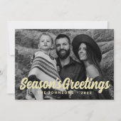 モダンシンプルCursive Script Greeting Family Photo シーズンカード (正面)