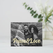 モダンシンプルCursive Script Greeting Family Photo シーズンポストカード (スタンド正面)