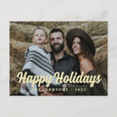 モダンシンプルCursive Script Greeting Family Photo シーズンポストカード (正面)