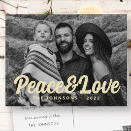 モダンシンプルCursive Script Greeting Family Photo シーズンポストカード