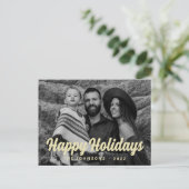 モダンシンプルCursive Script Greeting Family Photo シーズンポストカード (スタンド正面)