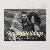 モダンシンプルCursive Script Greeting Family Photo シーズンポストカード (正面)