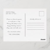 モダンシンプルCursive Script Greeting Family Photo 箔シーズンポストカード (裏面)