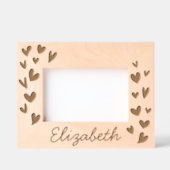 モダンシンプルCuteハートAdd Nameベビー レーザー彫刻フレーム (正面)