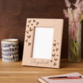 モダンシンプルCuteハートAdd Nameベビー レーザー彫刻フレーム (左)