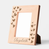 モダンシンプルCuteハートAdd Nameベビー レーザー彫刻フレーム (左)