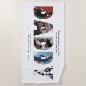 モダンシンプルDADDY写真引用文ハッピーパパの日 ビーチタオル (正面)