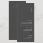 モダンシンプルDark Grayのメ結婚ニュー メニュー (正面/裏面)