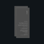 モダンシンプルDark Grayのメ結婚ニュー メニュー<br><div class="desc">このダークモダングレイの色のメニュー結婚は、あなたのウェディングパーティーの装飾にエレガンスのtouchを追加し、錆と砂漠の色合いは秋の結婚式のために素晴らしされる。すべての文字は編集可能でクリック、「このテンプレートをパーソナライズ」でのみ可能。一致するアイテムも利用可能な結婚式招待状スイートを含む。</div>