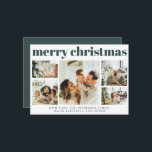 モダンシンプルDark Green Photo Collageクリスマス シーズンカード<br><div class="desc">このスタイリッシュクリスマスホリデーエレガントカードは、暗い森の緑の時代を超越した美しいとトレンドのデザインを融合させる。スチインスパイアカンジナビアとノルディックスタイルは、居心地の良い休暇の雰囲気を作り出すにモダン最適だ。デザインスタイリッシュを搭載しモダン、家族の写真を展示するのに最適なテンプレート。エレガンスとカスタムトレンディーミニマリズムを融合した独自のクリスマスカードを作成。クリーンを愛する人のための完璧なモダン休日を探す。</div>