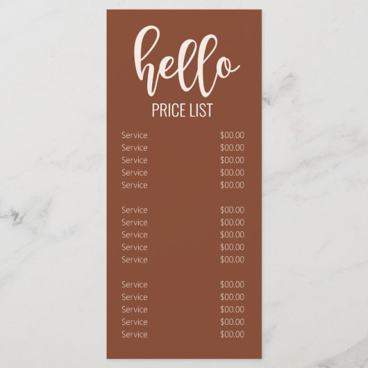 モダンシンプルEarth Tones爪、 ネイルサロン価格表 メニュー (正面)