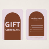 モダンシンプルEarth Tones Arch Gift Certificate (正面&裏面)