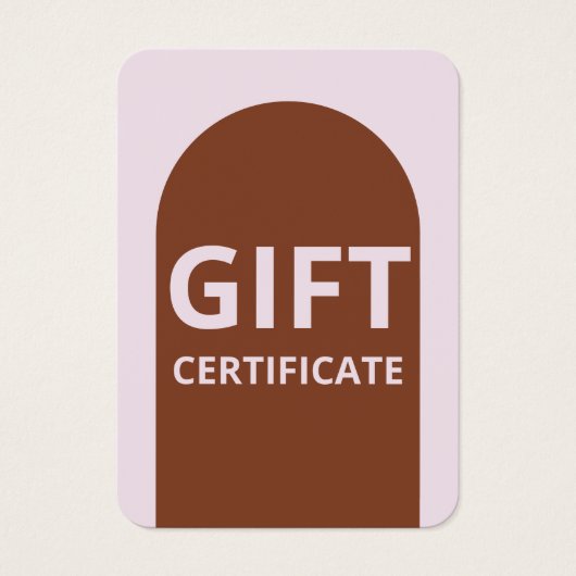 モダンシンプルEarth Tones Arch Gift Certificate (正面)