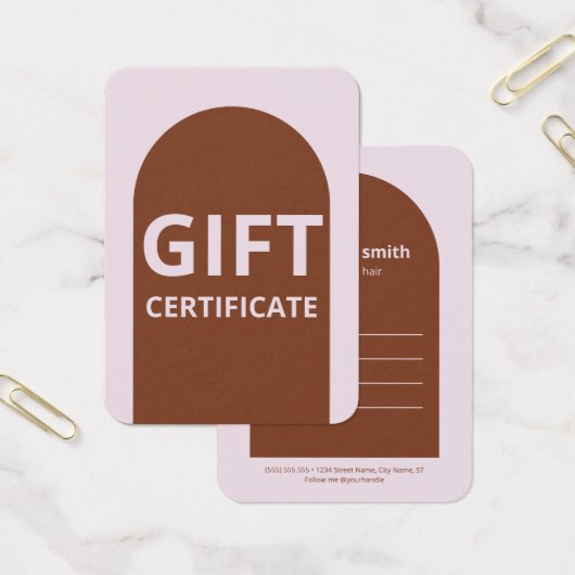 モダンシンプルEarth Tones Arch Gift Certificate (オフィス)