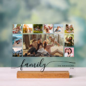 モダンシンプルFamily Photo Collage アクリルサイン (ニュートラル)