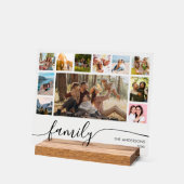 モダンシンプルFamily Photo Collage アクリルサイン (傾斜)