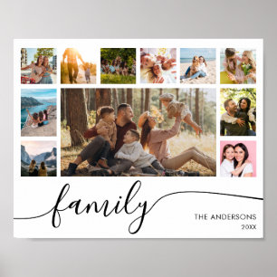 モダンシンプルFamily Photo Collage ポスター