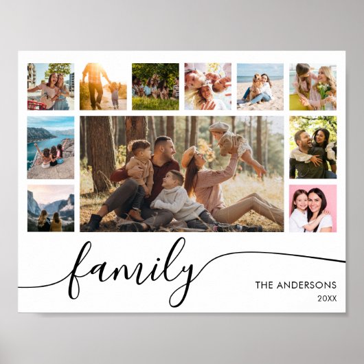 モダンシンプルFamily Photo Collage ポスター (正面)