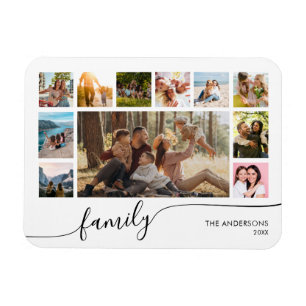 モダンシンプルFamily Photo Collage マグネット
