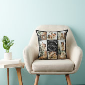 モダンシンプルFamily Photo Collage | モノグラムギフト クッション (椅子)